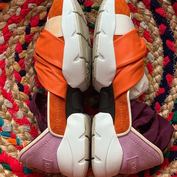 Emillo Pucci Orange and Purple Ballerina Sneakers - Picture 2 of 5